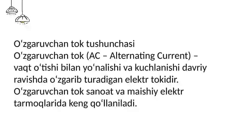 O’zgaruvchan tok elektr zanjirlari 2