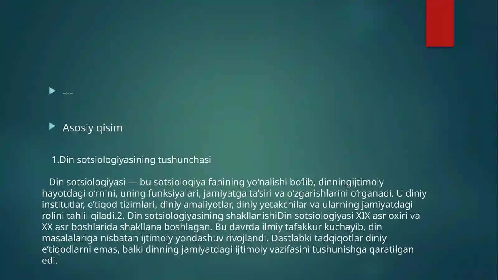 Din sotsiologiyasi shakllanishining asoslari 2
