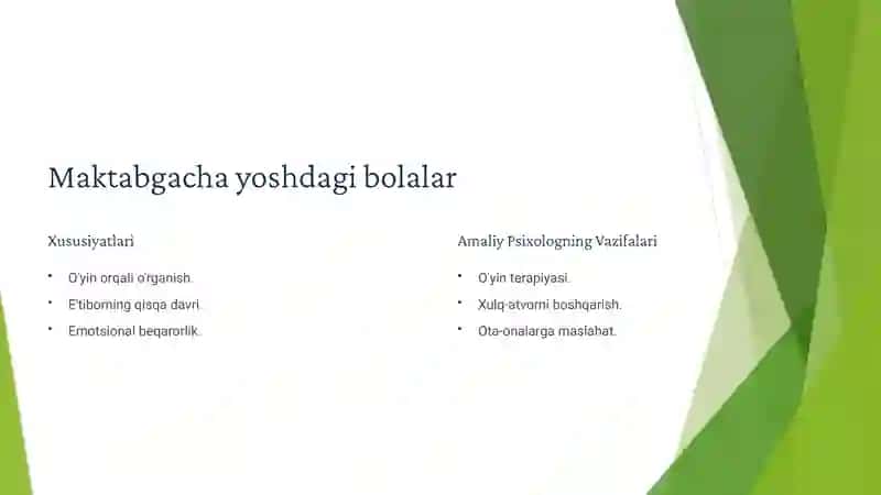 Amaliy Psixologning Turli Yoshashuvchilar Bilan Faoliyati 2