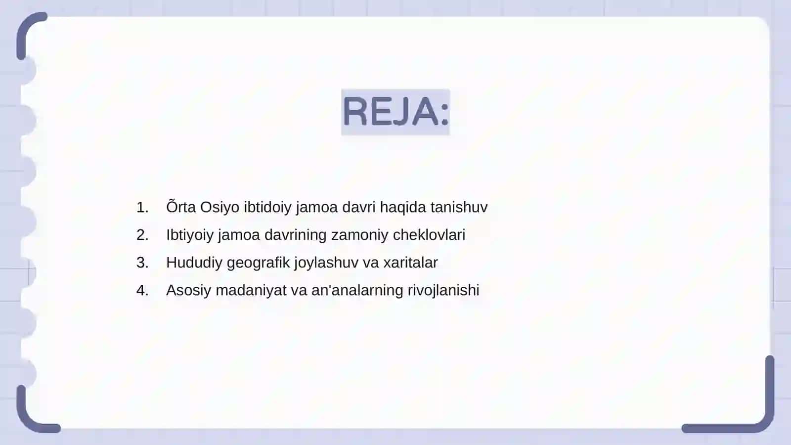 Õrta Osiyo ibtidoiy jamoa davri tarixiy geografiyasi 2