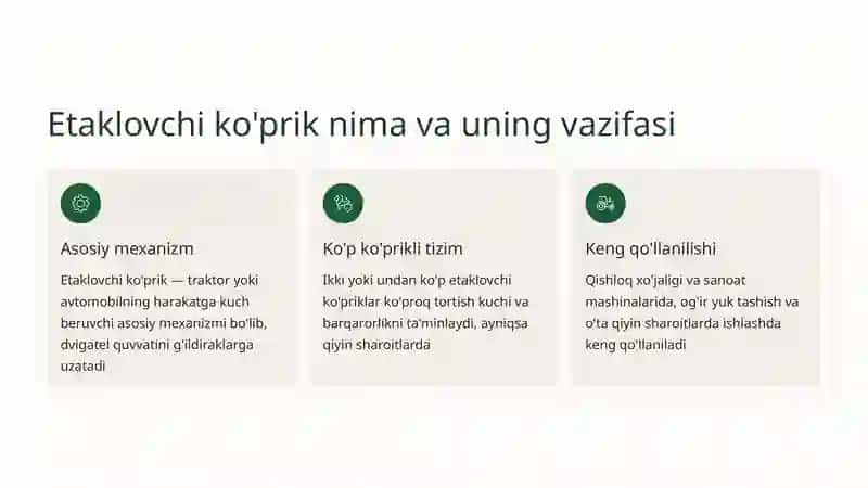 Etaklovchi ko'prikli traktor va avtomobil konstruktsiyasi 2