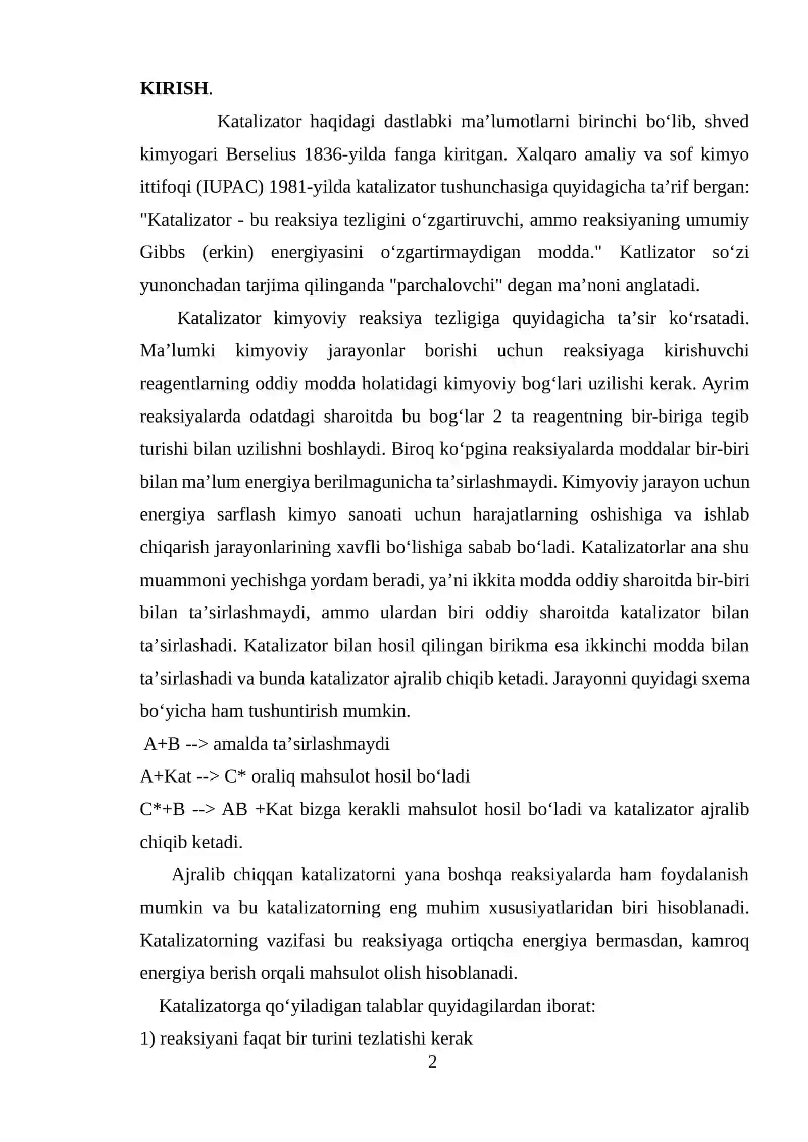 KATALIZATORNING AYRIM FIZIK XOSSALARI. 2