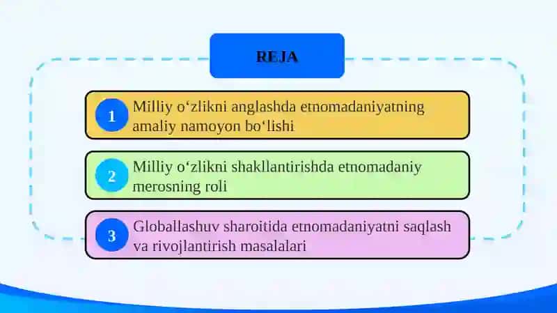 Milliy o’zlikni anglash jarayonida etnomadaniyatning o’rni 2