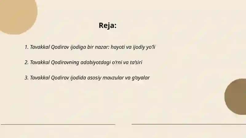 Tavakkal Qodirov ijodiga bir nazar 2