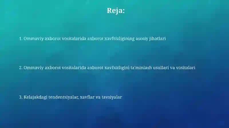 Ommaviy axborot vositalarida axborot xavfsizligi 2