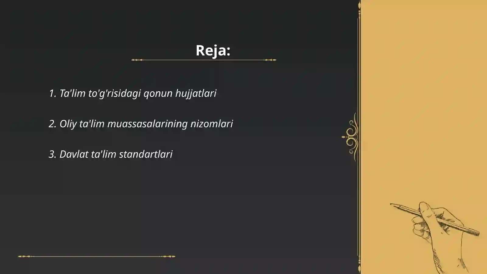 Ta'lim muassasasini boshqarishga doir huquqiy meʼyoriy hujjatlar 2