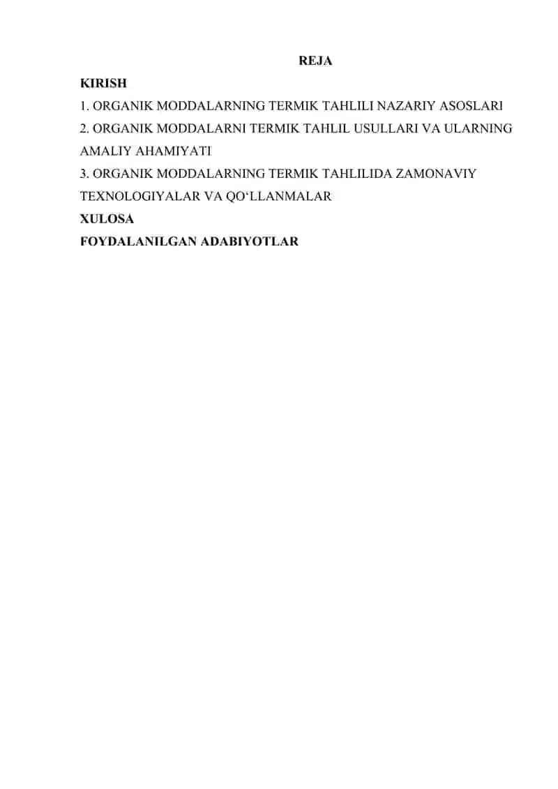 Organik moddalarni termik tahlil qilish 2