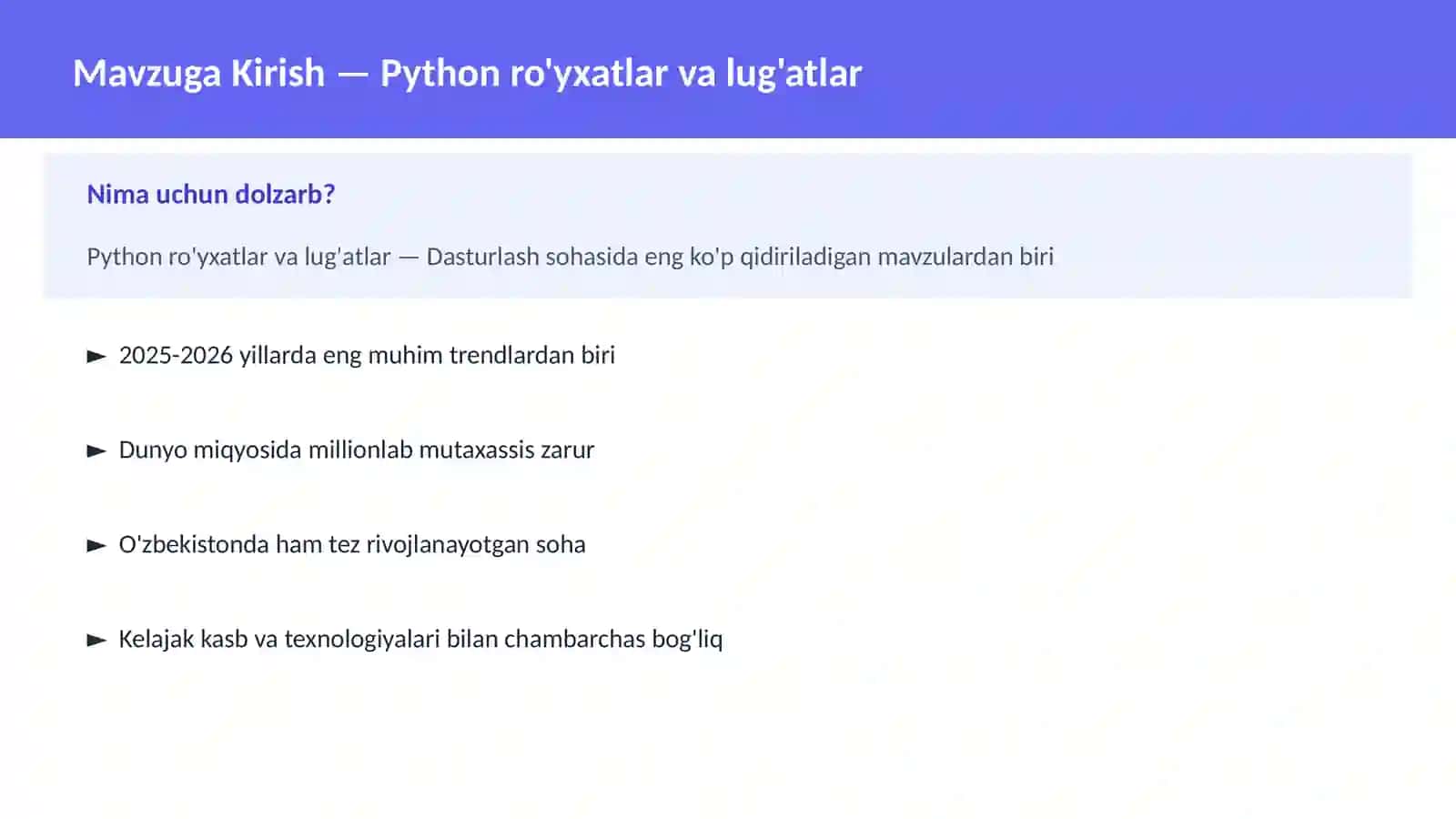 DASTURLASH | PYTHON DASTURLASH 2
