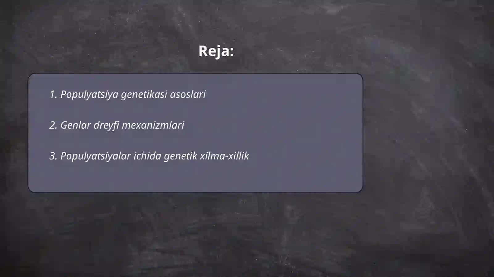 Populyatsiya Genetikasi.Genlar dreyfi 2