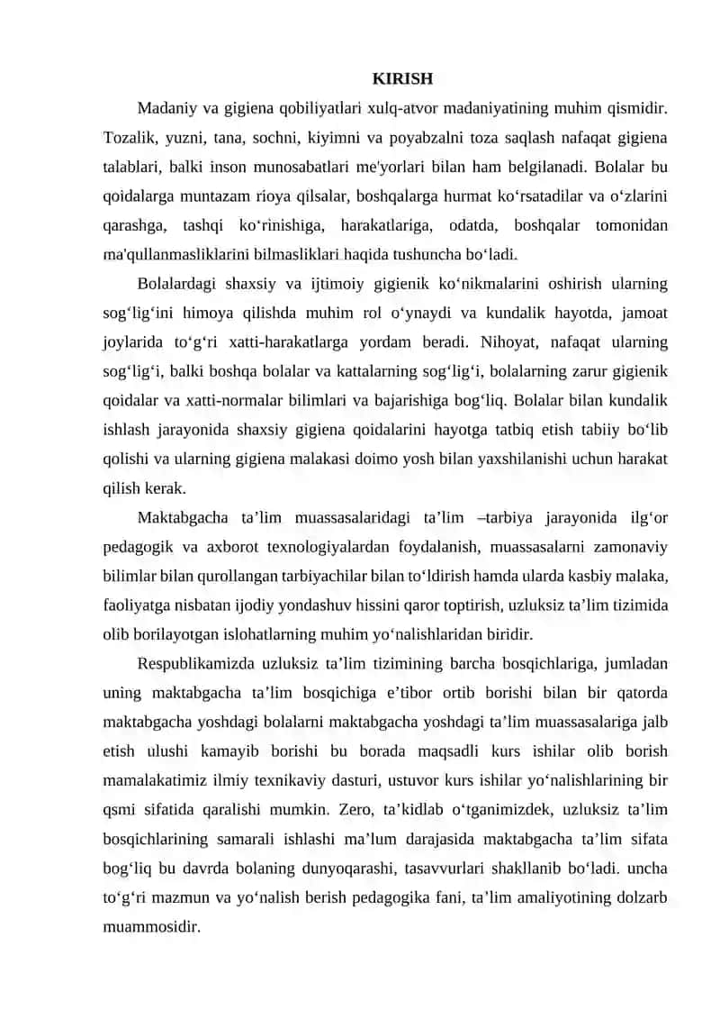 BOLALARDA MADANIY GIGIENIK KO'NIKMALARNI TARBIYALASH 2