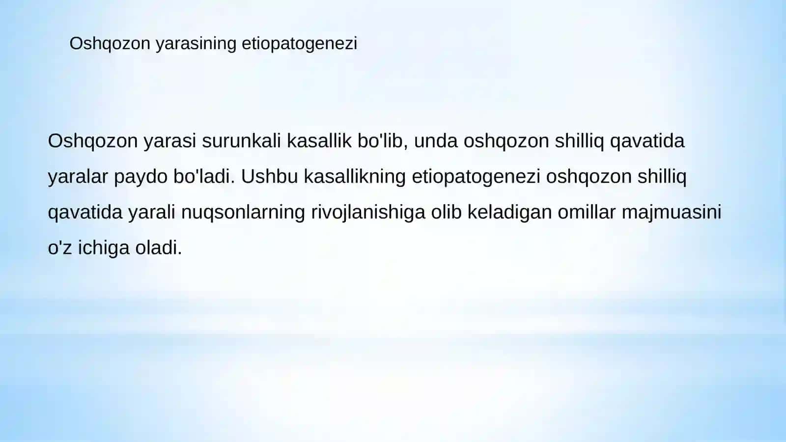 Oshqozon yara kasalliklarini etiopotogenezi 2