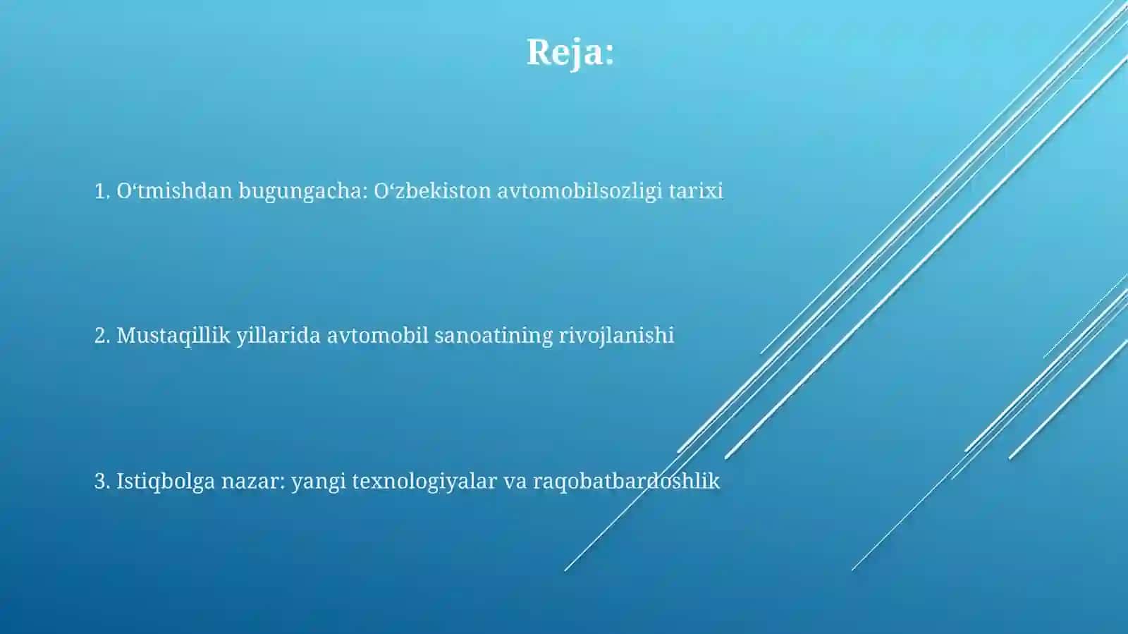 Oʻzbekiston avtomobilsanoati: Kecha va Bugun 2