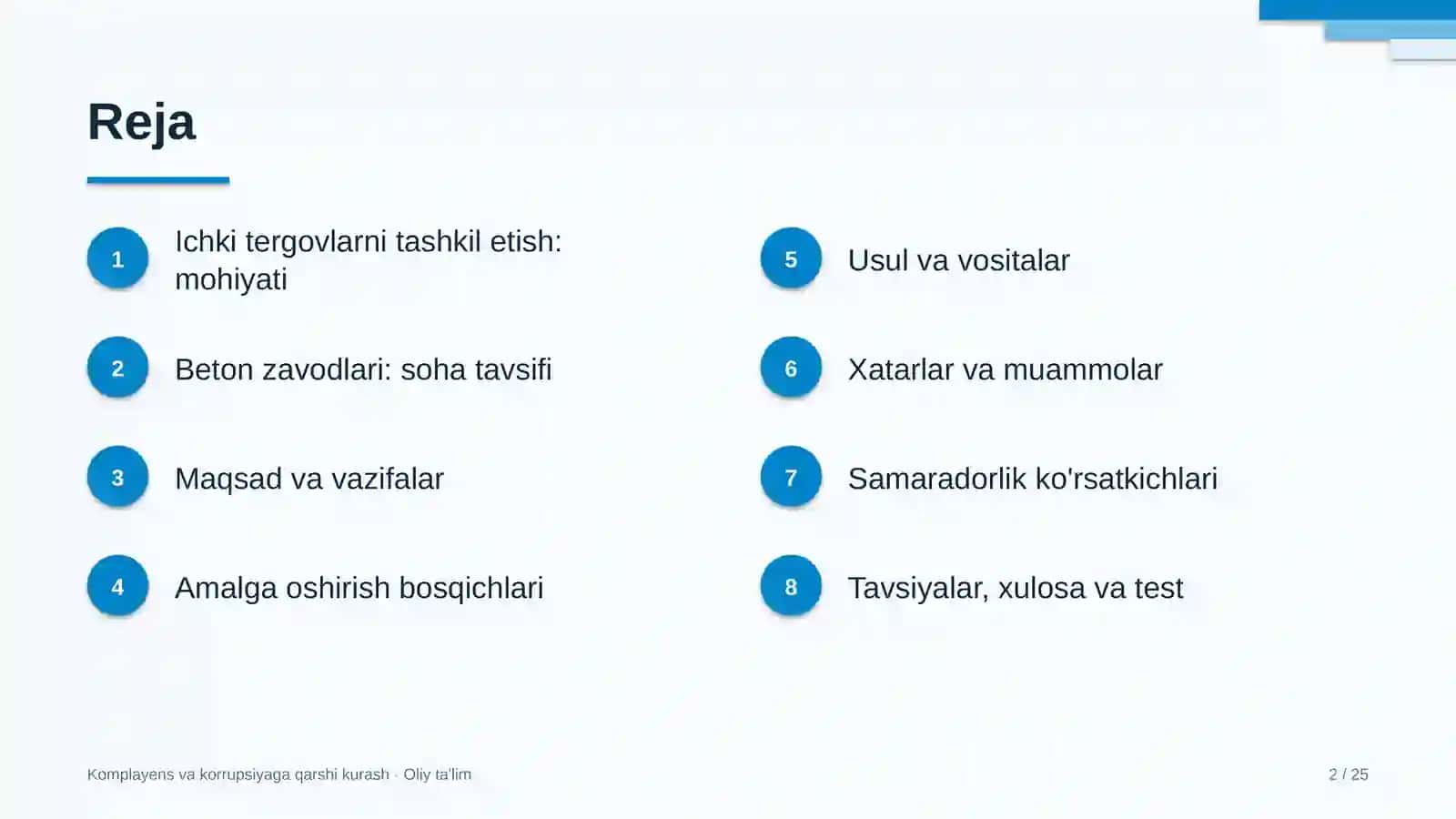 Beton zavodlarida ichki tergovlarni tashkil etish 2