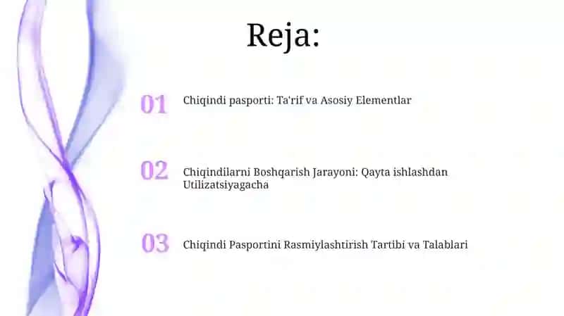 Chiqindi pasportini tayyorlash 2
