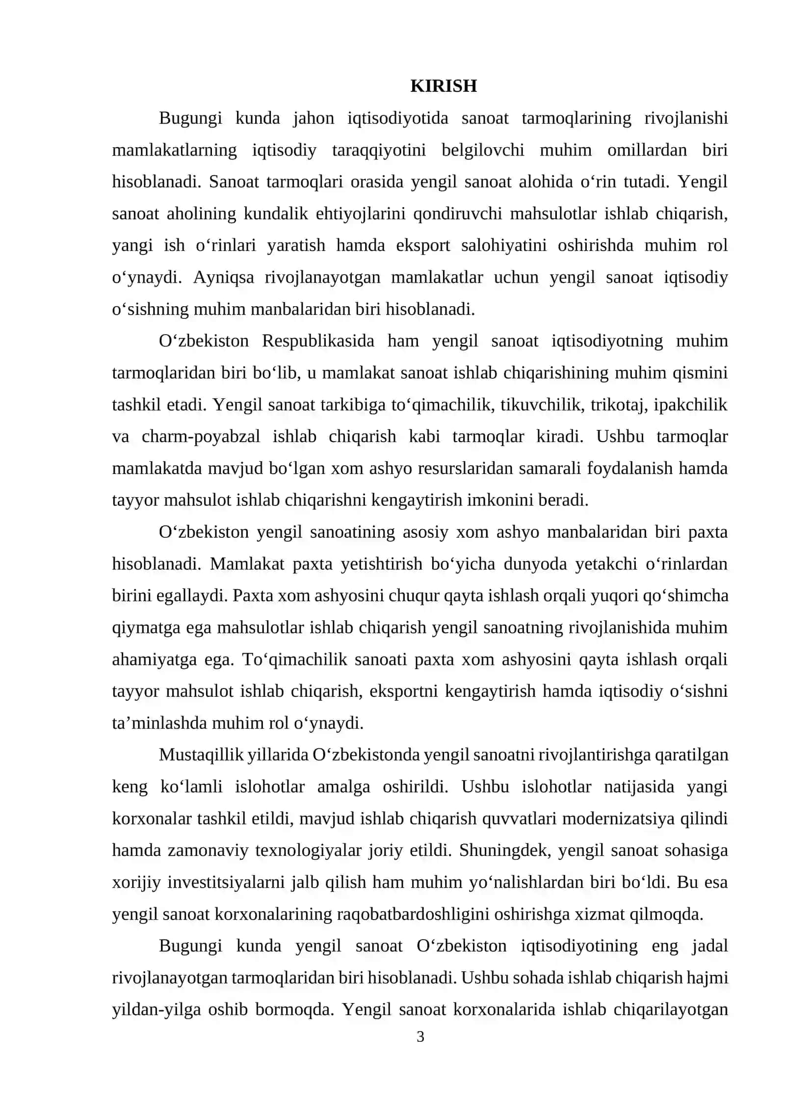 Yengil sanoatning ahamiyati 2
