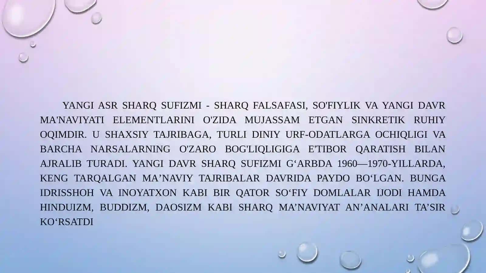 Yangi asr sharq sufizmi 2