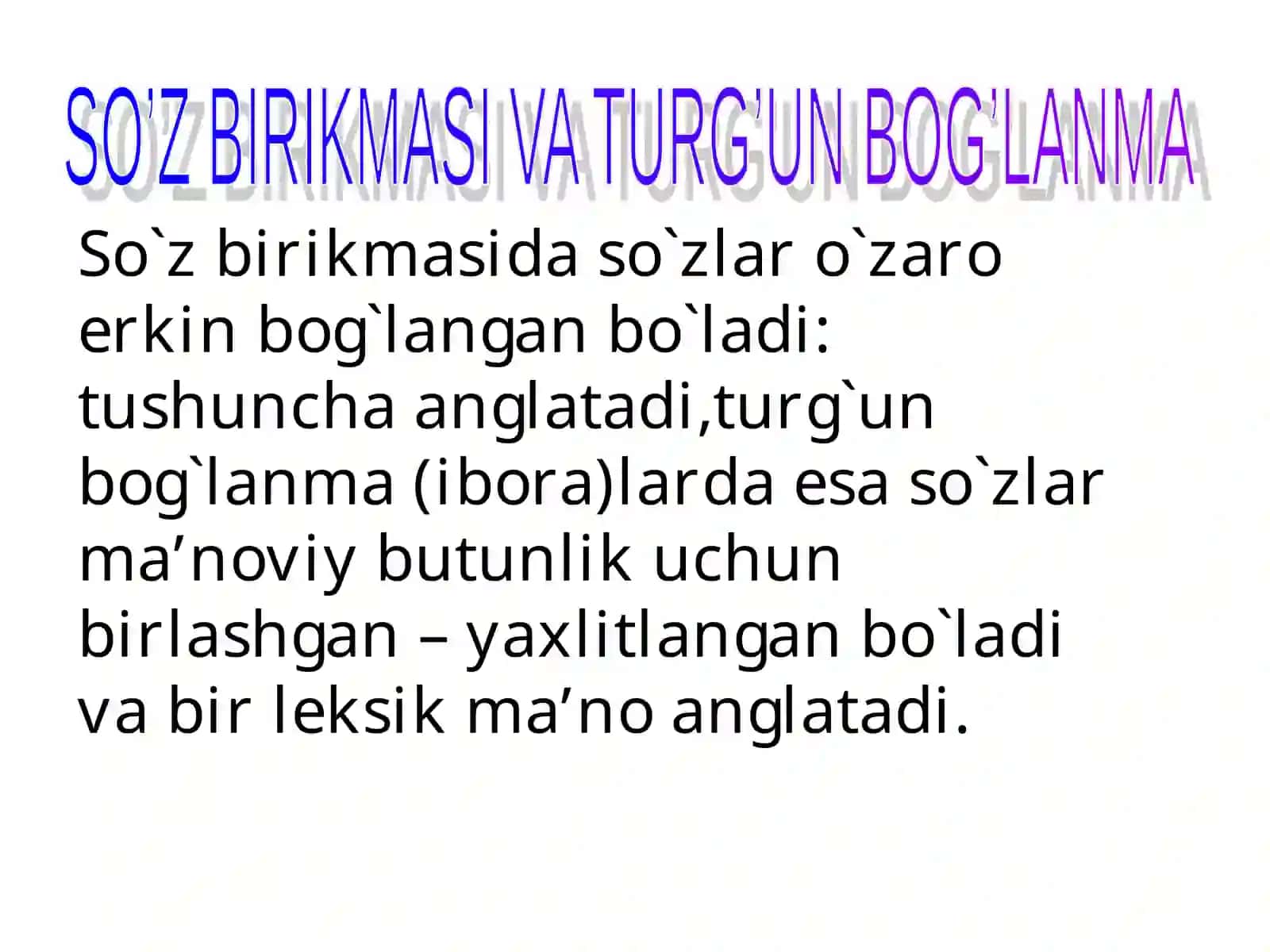 So`z birikmasi va turg`un bog`lanma 2