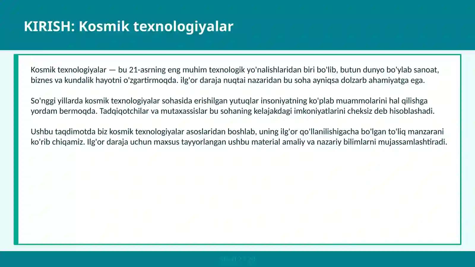 Kosmik texnologiyalar 2
