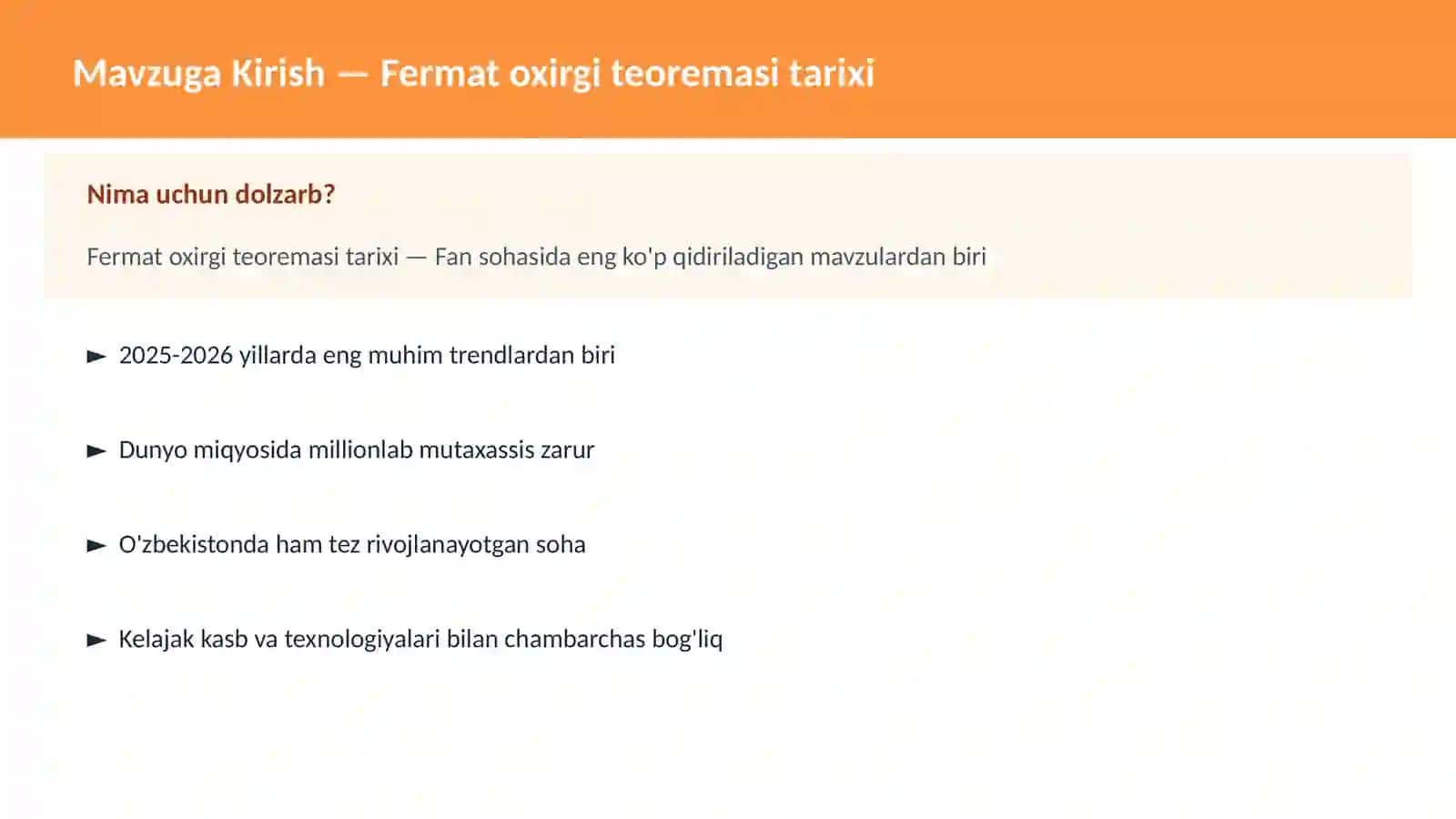 Fermat oxirgi teoremasi tarixi 2