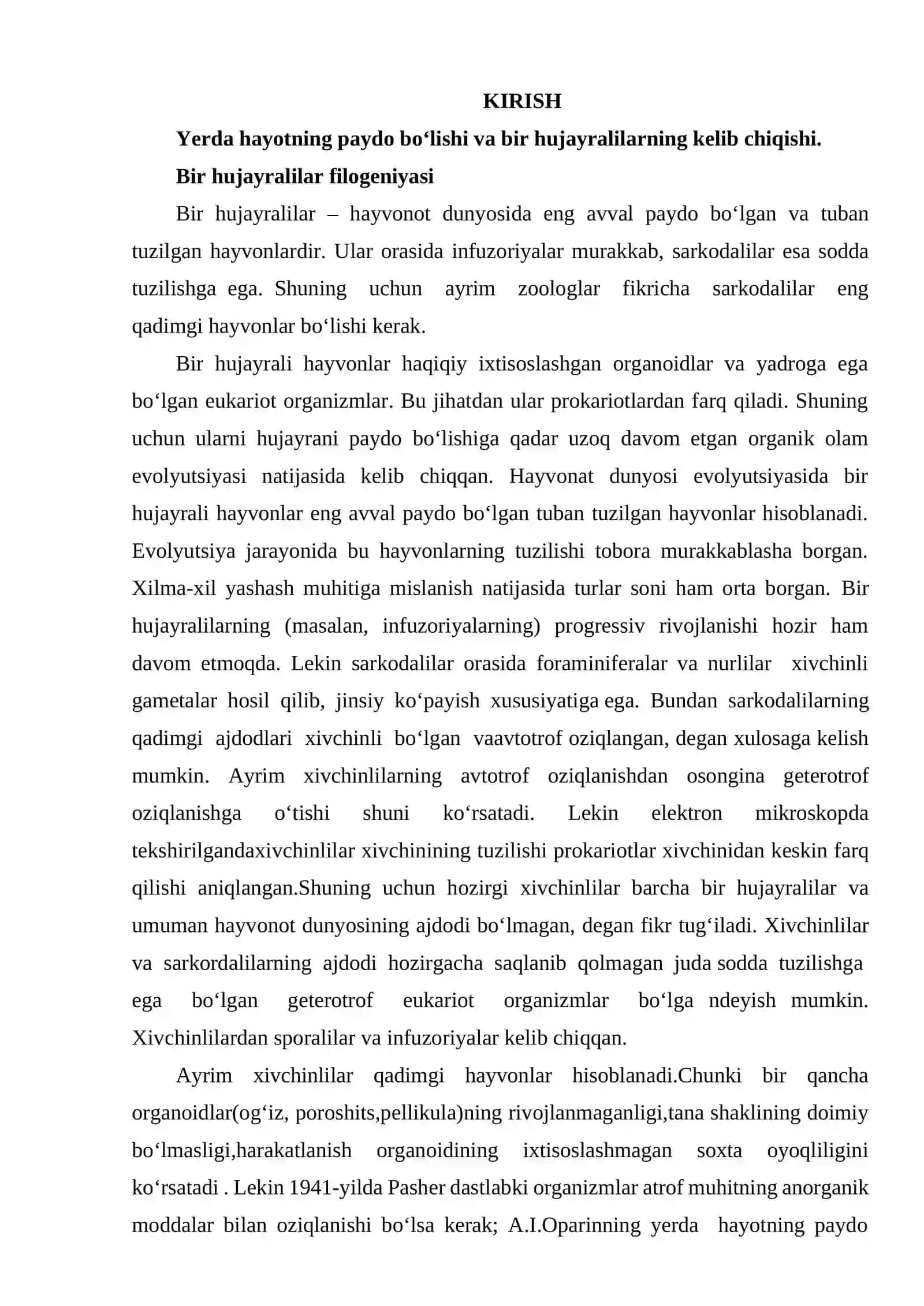 Bir hujayralilar filogeniyasi 2