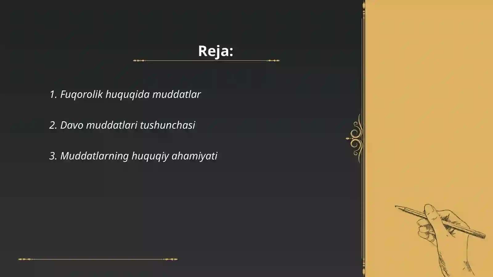 Fuqorolik huquqida muddatlar. Davo muddati 2