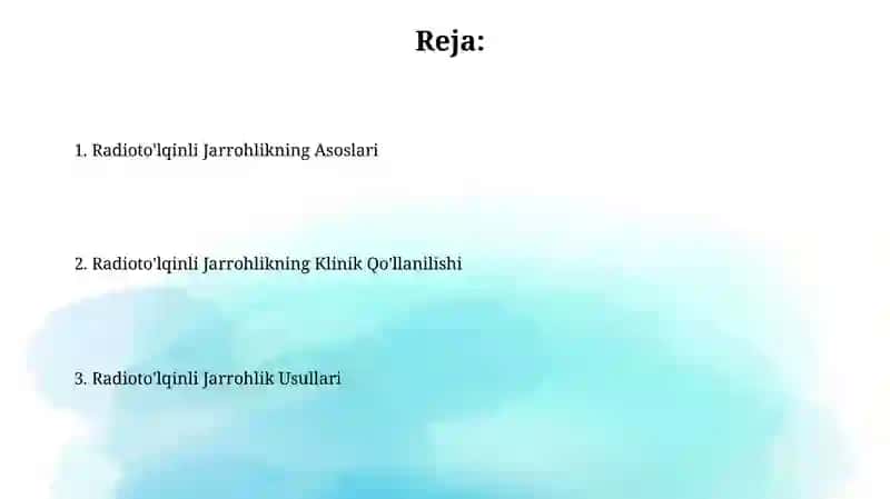 Radioto'lqin jarrohlik 2