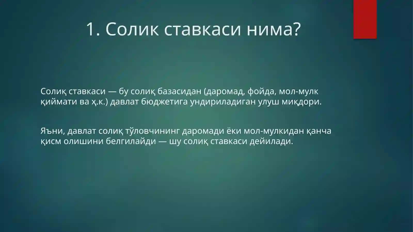 Soliq stavkalari 2