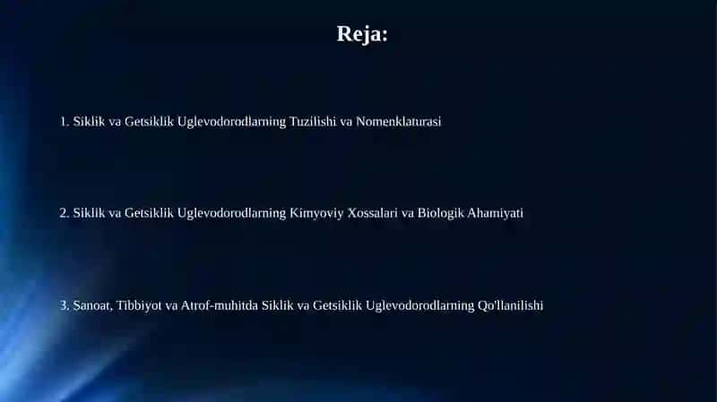 Siklik va Getsiklik Uglevodorodlarning Tuzilishi va Nomenklaturasi 2