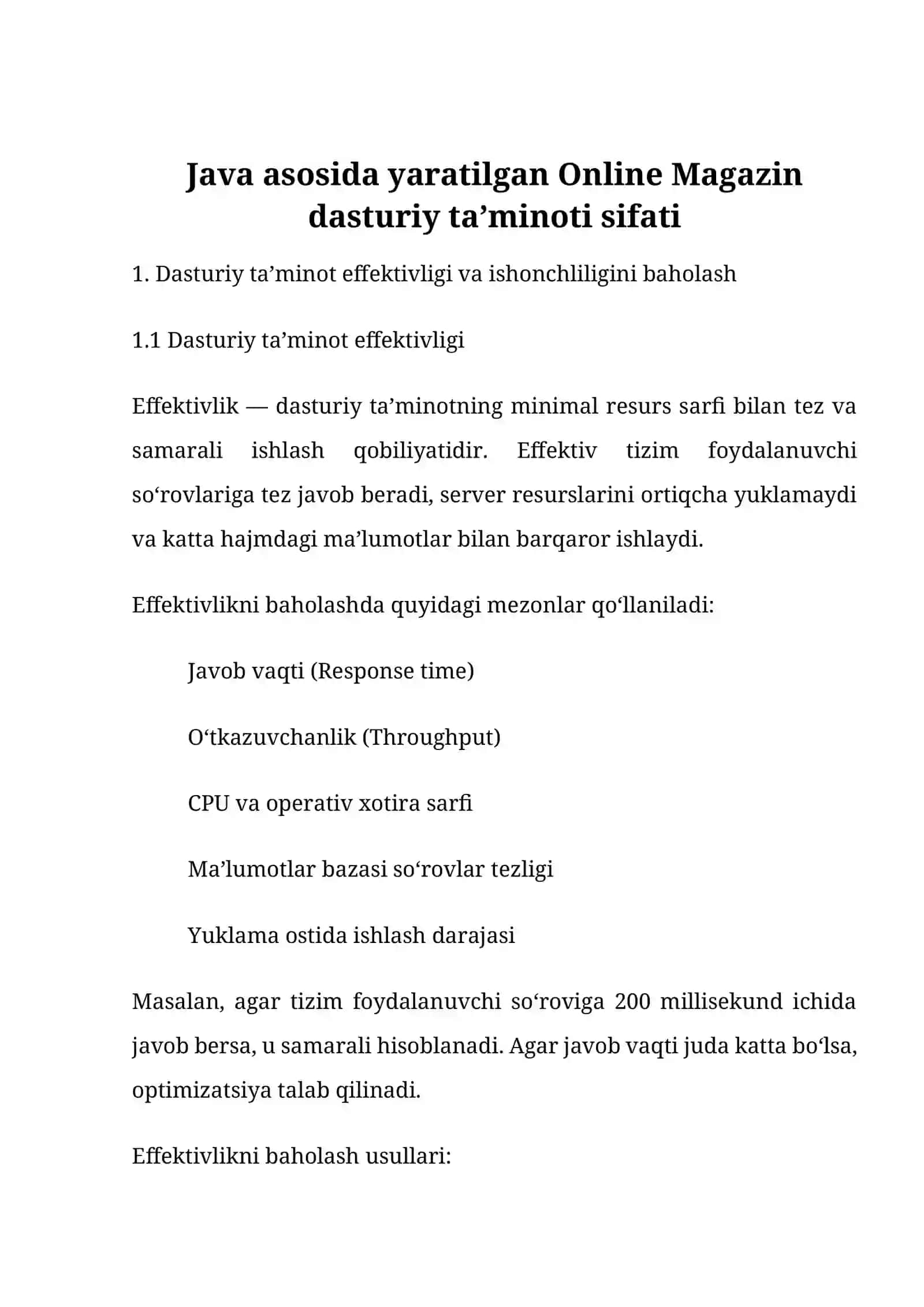 Online Magazin dasturiy ta’minoti sifati 2