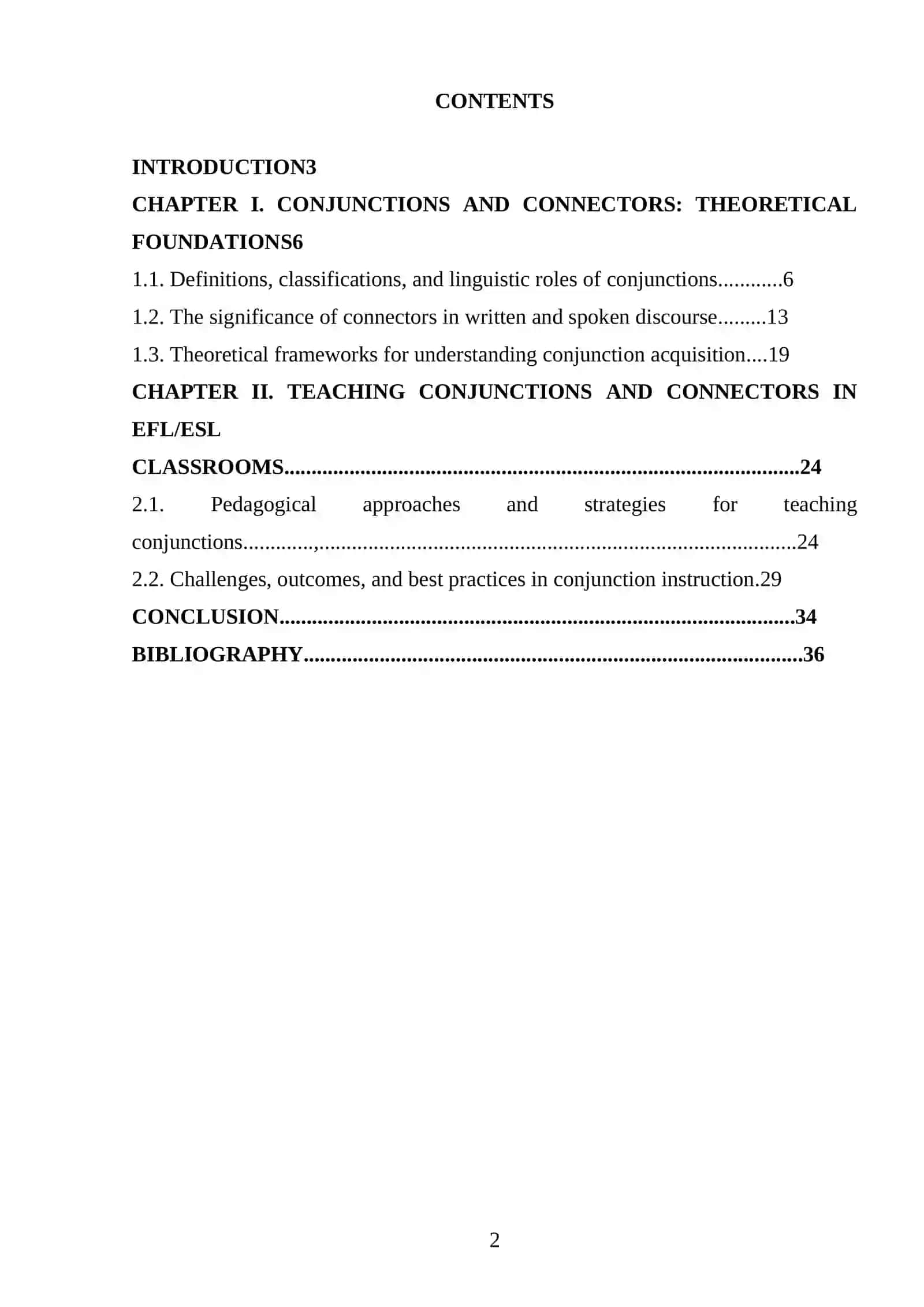 Course Paper: The importance of teaching conjunctions and connectors 2