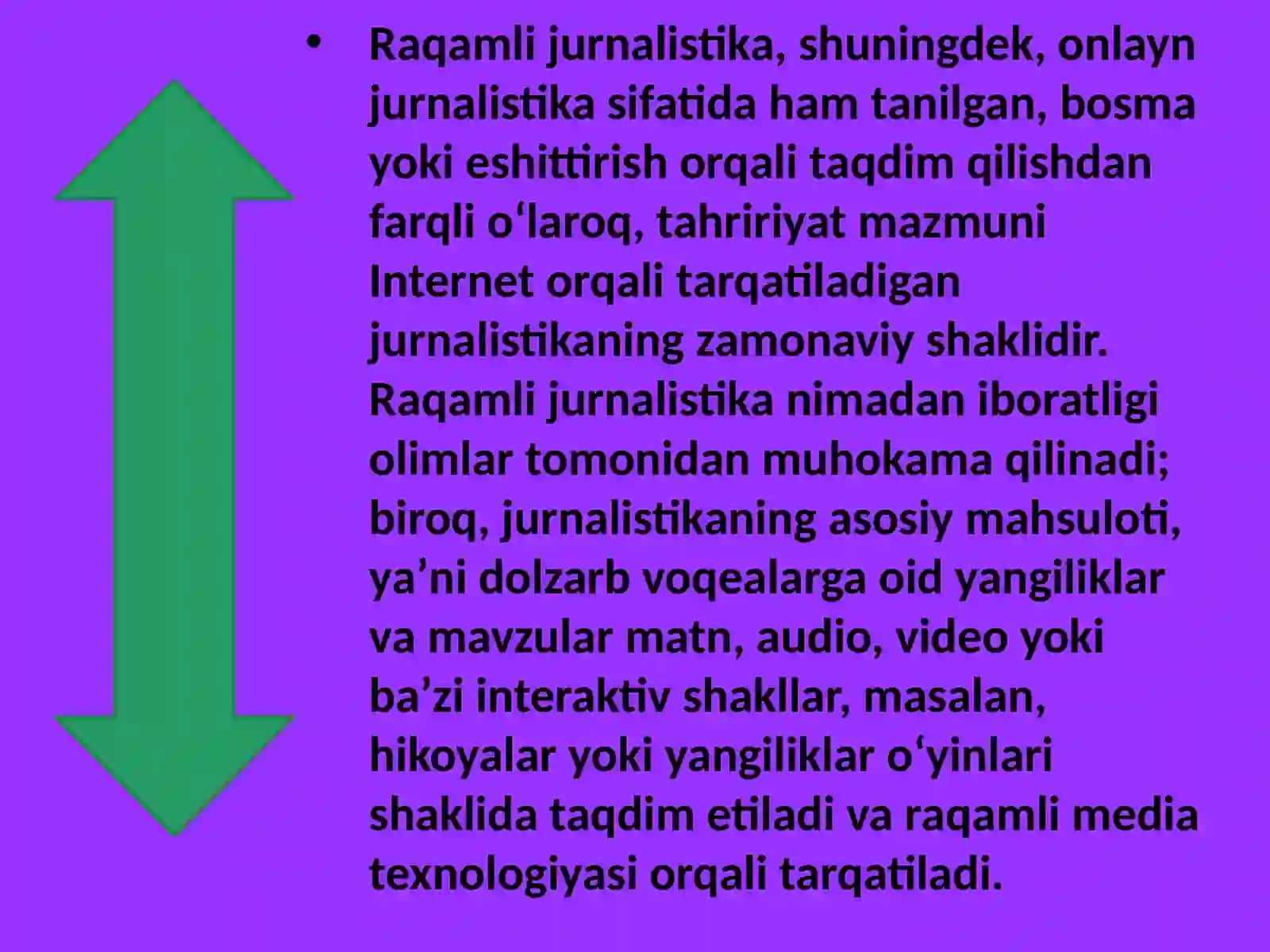 Jurnalistlarning faoliyatida diognostika raqamli axborot texnologiyalari 2