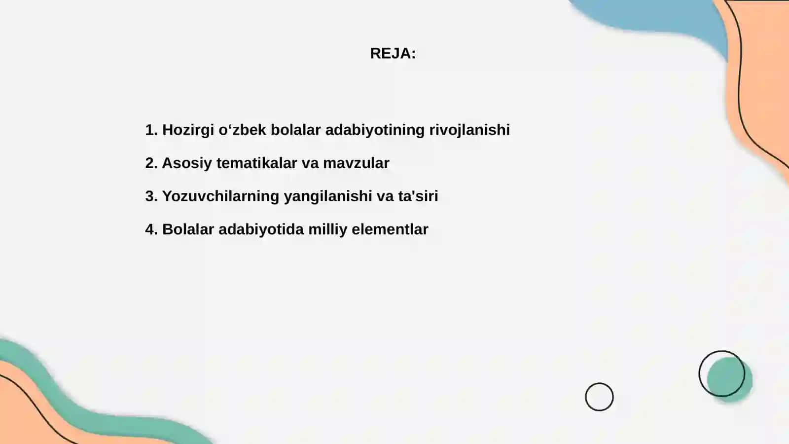 Hozirgi oʻzbek bolalar adabiyoti tahlili 2