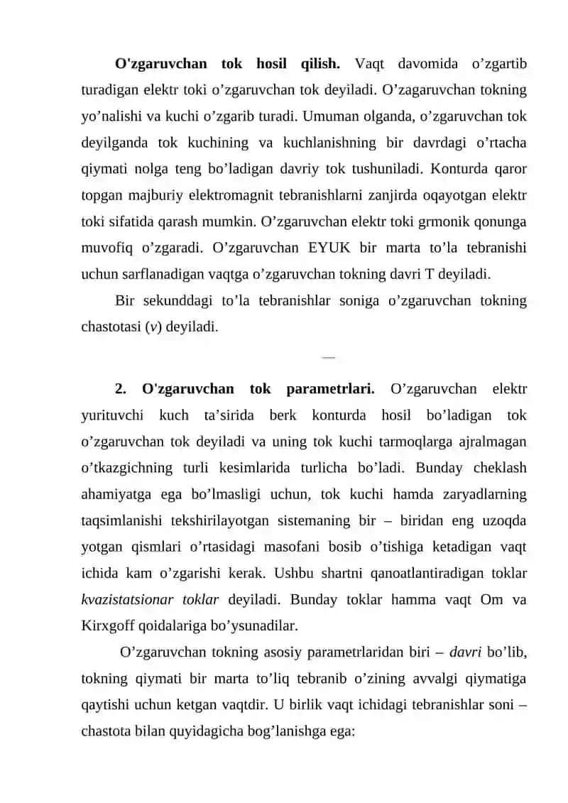 O'zgaruvchan tok 2