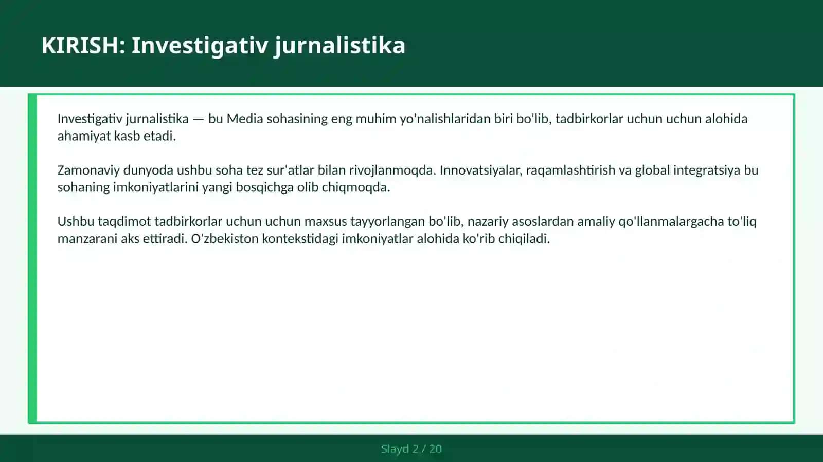 Investigativ jurnalistika 2