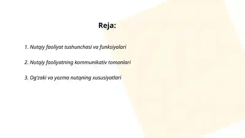 Nutqiy faoliyat, nutq shakllari va nutq uslublari 2