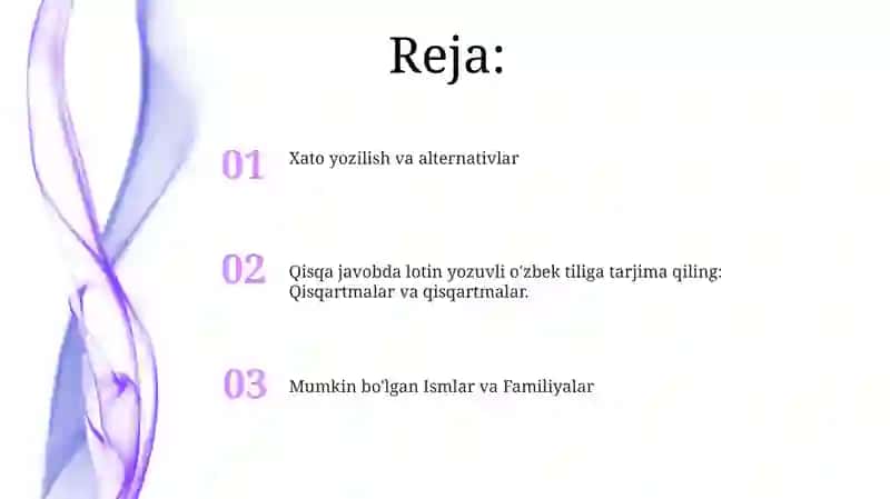 Mumkin bo'lgan Ismlar va Familiyalar 2
