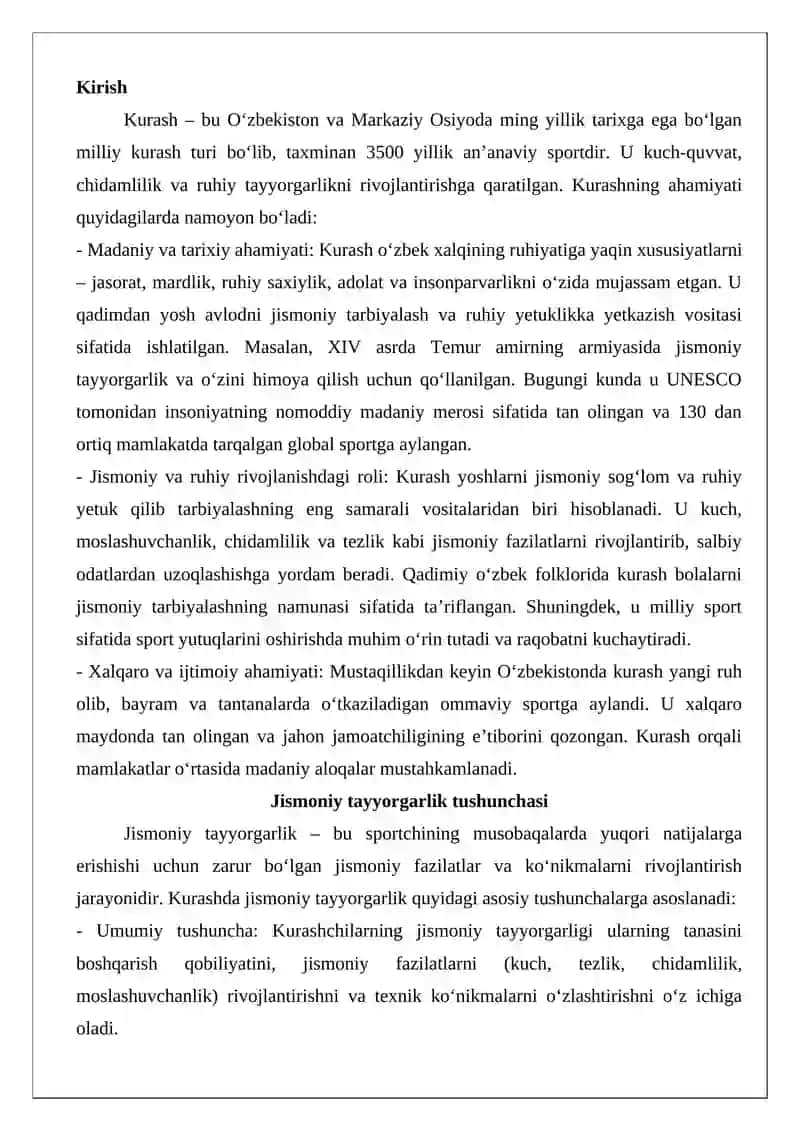 Jismoniy tayyorgarlik va kurash 2