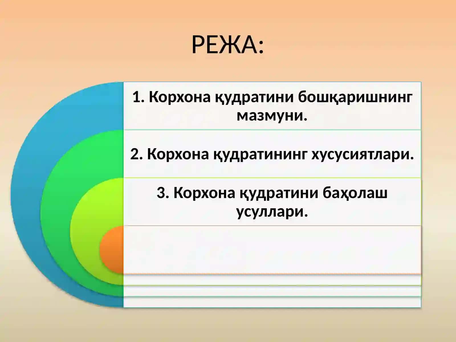 КОРХОНА ҚУДРАТИНИ БОШҚАРИШ 2