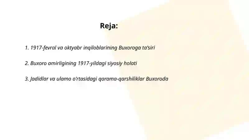 1917-1924-yillarda Buxorodagi ijtimoiy-siyosiy jarayonlar 2