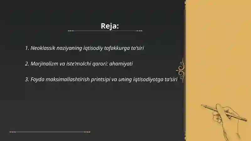 Neoklassik Nazariya 2