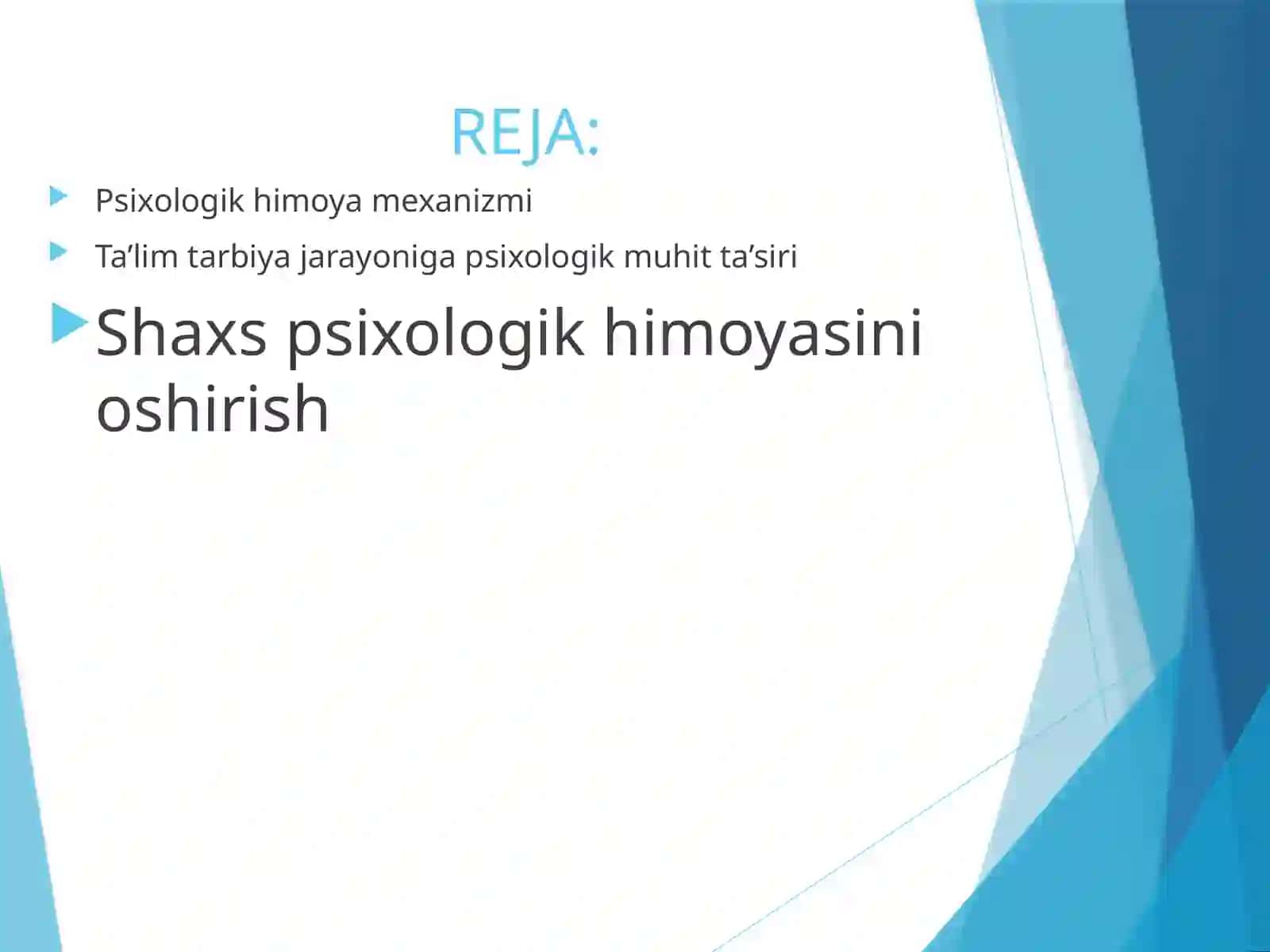 Shaxsda psixologik himoya mexanizmi 2