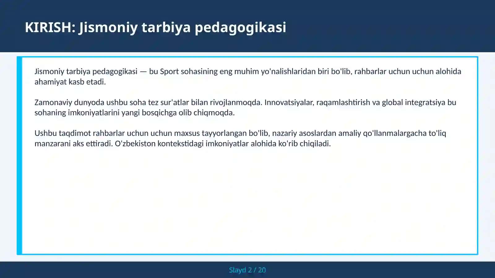 Jismoniy tarbiya pedagogikasi 2