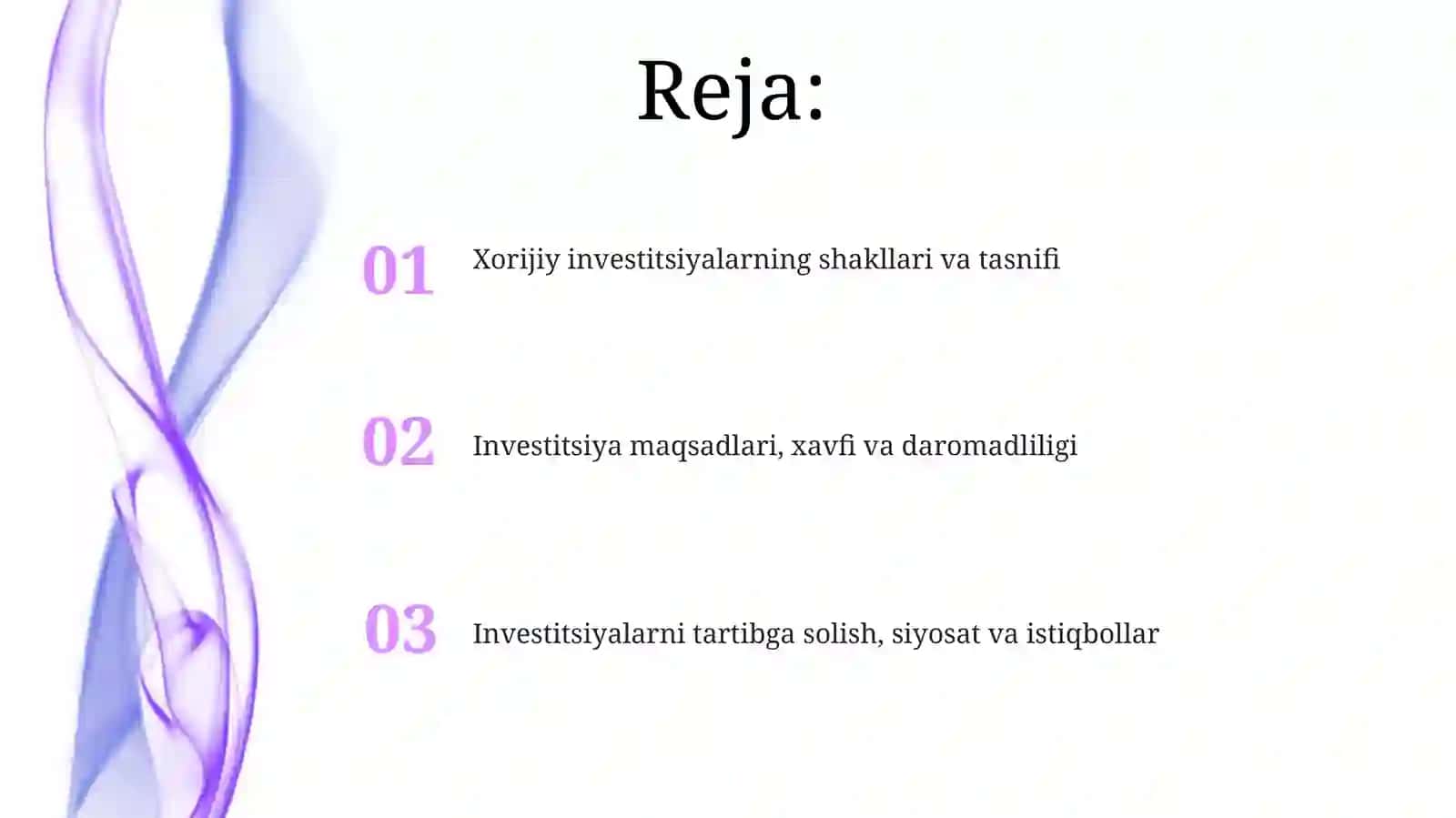 Xorijiy investitsiyalarning shakllari va guruhlanishi 2
