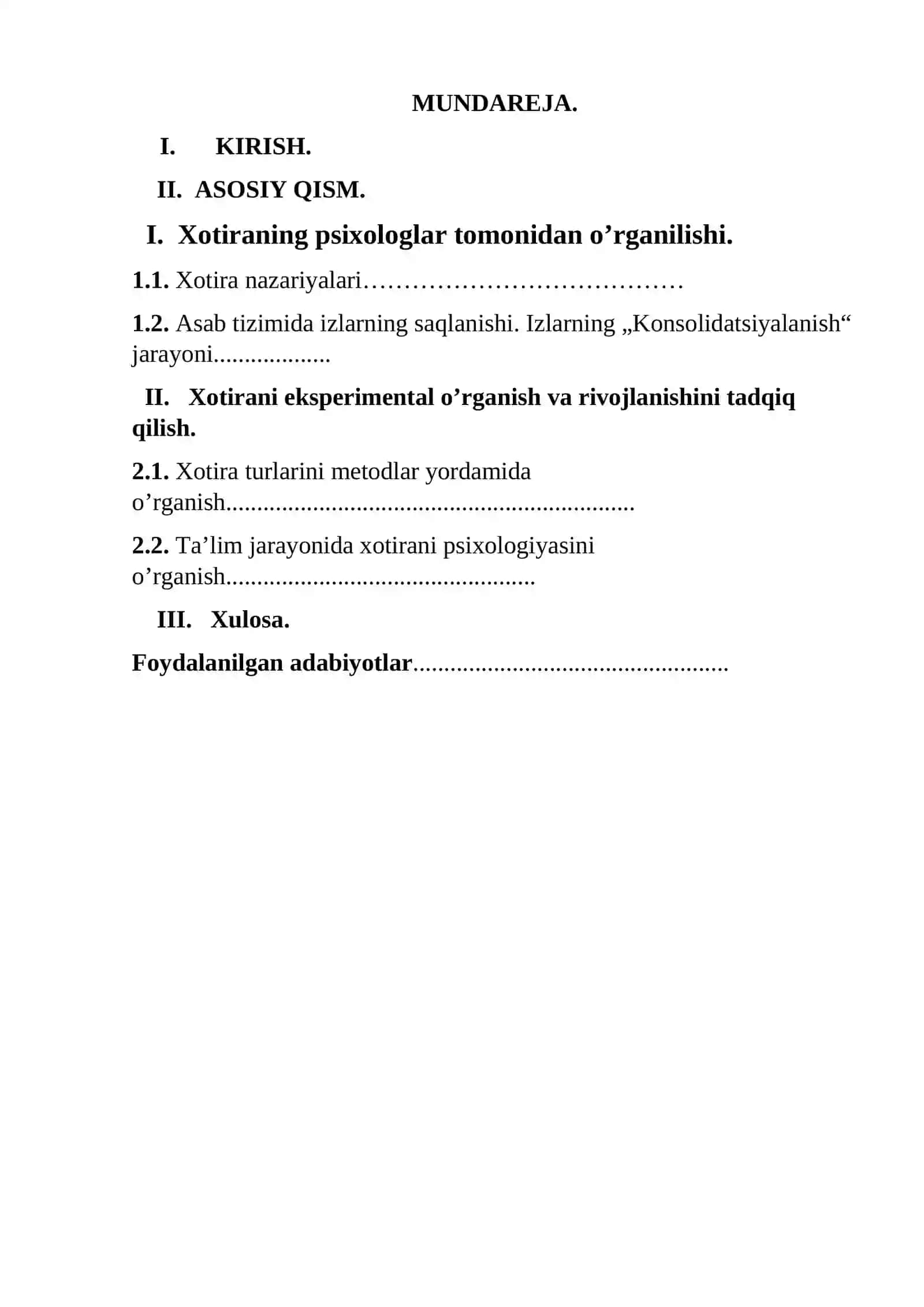 Xotira va tajriba 2