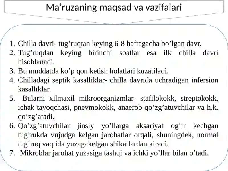 Chilla Davri va Kasalliklari 2