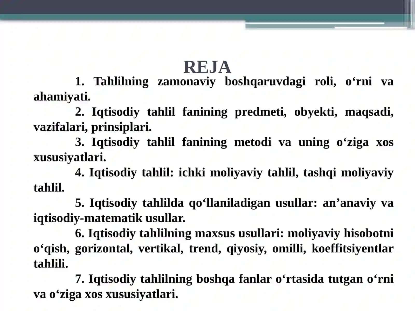 Moliyaviy tahlil fanining nazariy asoslari 2