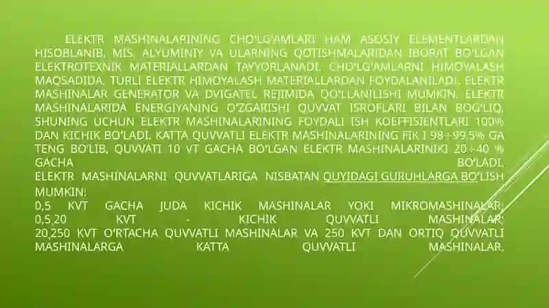 O`zgarmas tok mashinalari 2