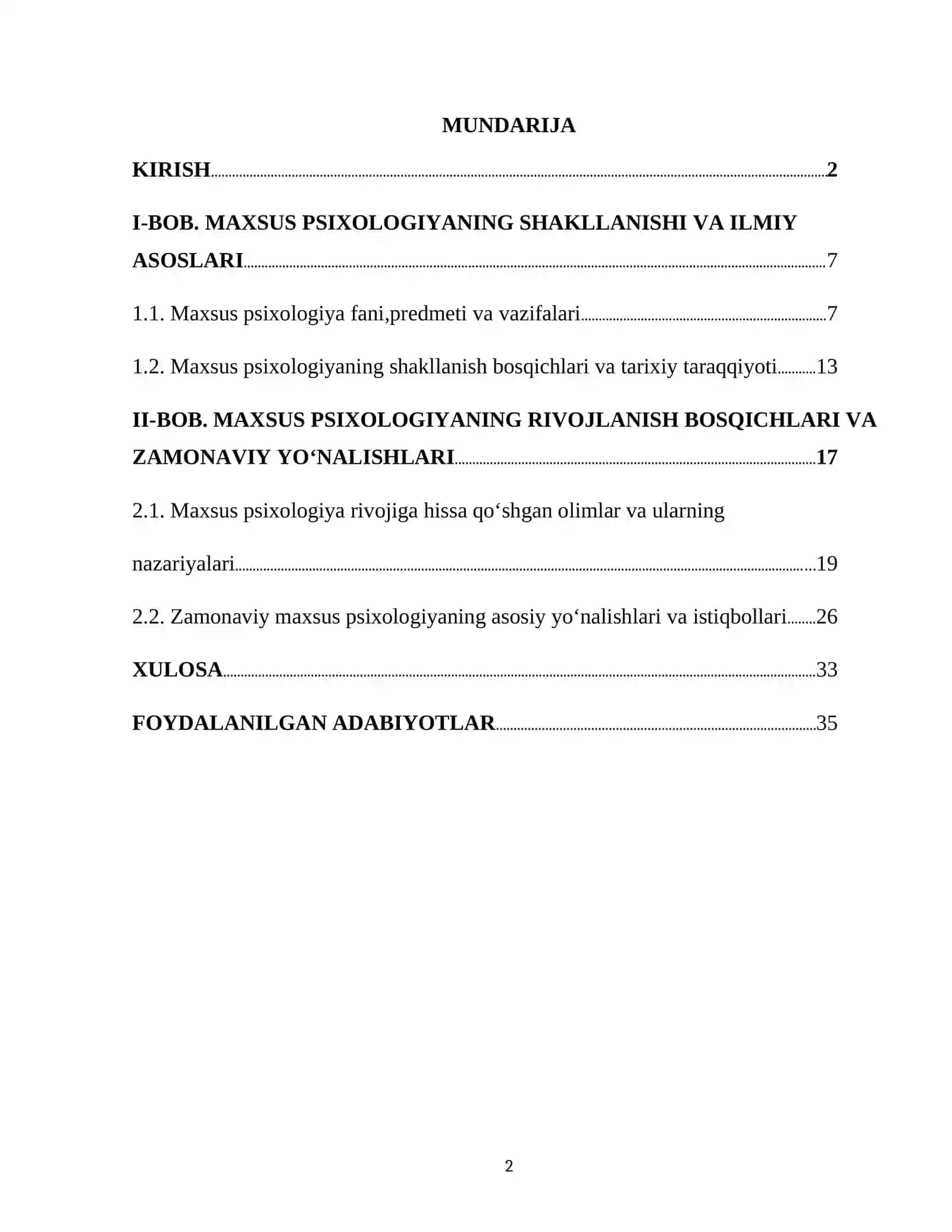 MAXSUS PSIXOLOGIYA FANINING RIVOJLANISH TARIXI 2
