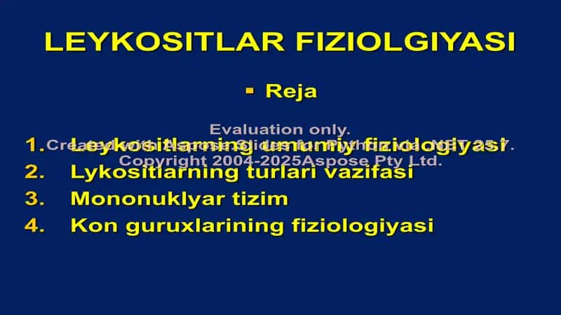 LEYKOSITLAR FIZIOLGIYASI 2