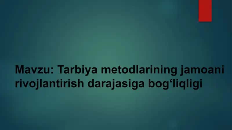 Boshlangʻich taʼlimda tarbiya fanidan tayyorlagan Mustaqil Ish 2